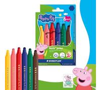 STAEDTLER Noris junior rotuladores Peppa Pig set de 6 - rotuladores con punta extra gruesa para colorear grandes superficies - rotuladores ergonómicos para niños