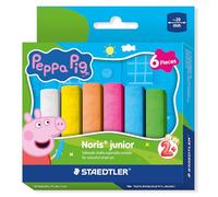 STAEDTLER Noris junior tizas para suelo Peppa Pig set de 6 - para aceras y asfalto - para niños para grandes superficies - perfectas para manos pequeñas