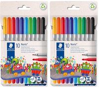 STAEDTLER Noris - Rotuladores de fieltro para colorear (10 colores surtidos, 320 C10) (Paquete de 2)