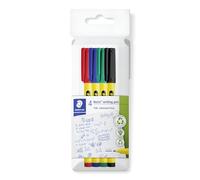 STAEDTLER Noris writing pen 307 Fineliner, carcasa de 97% plástico reciclado según ISO 14021, estuche de cartón con 4 rotuladores fineliner en colores surtidos, 307 C4