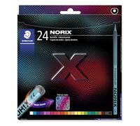 STAEDTLER NORIX 186 Lápices de colores - 24 colores, cuerpo negro | Diseño negro X-treme suave antideslizante desde 10 años, resistente - Art.-Nr. 186 C24