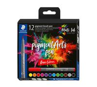 Staedtler Pigment Arts Rotuladores de pincel de colores básicos (12 unidades)