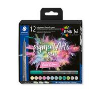 Staedtler Pigment Arts Rotuladores de pincel de colores pastel (12 unidades)