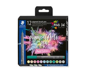 Staedtler Pigment Arts Rotuladores de pincel de colores pastel (12 unidades)
