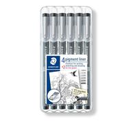 Staedtler Pluma Acuosa Pigmento Liner Set de 6 piezas 308 SB6P Punto Extra Fino