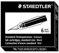 STAEDTLER Premium 480-9. Cartucho de tinta de tamaño normal. Caja con 6 cartuchos de tinta de color negro.