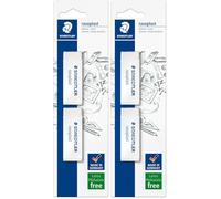 STAEDTLER Rasoplast 526B2BK2D. Gomas de borrar blancas 65 x 23 x 13 mm. sin ftalatos ni látex. Blister con 2 gomas (Paquete de 2)