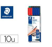 Staedtler Rotulador Lumocolor Retroproyección Punta Fibra 318 Caja 10 Unidades Colores Surtidos