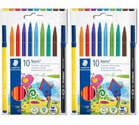 STAEDTLER Rotulador Noris 326 punta fibra caja 10 colores, 326 C10 ST (Paquete de 2)