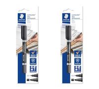 STAEDTLER Rotulador permanente 348 B-9 BK, color negro, doble punta (Paquete de 2)