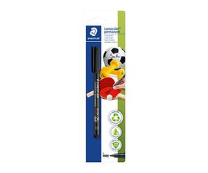 STAEDTLER Rotulador permanente Lumocolor 314, resistente al agua y a la luz, color negro, ancho B aprox. 1-2,5 mm, 314-9 BK-1