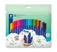 STAEDTLER triplus color 323 C20 - Rotulador triangular, punta resistente a la impresión, ancho de línea de 1 mm, apto para niños, estuche de cartón con 20 unidades triplus color de plástico reciclado,