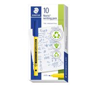Staedtler Rotuladores 307 Noris Writing Pen – Punta fina 0,6 mm – Tinta base de agua – Azul – Caja 10