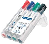 STAEDTLER Rotuladores de Pizarra Blanca Lumocolor Punta Redonda, Pack de 4