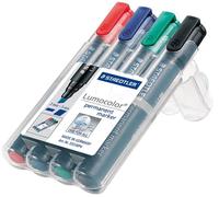 STAEDTLER Rotuladores Lumocolor Permanentes, Punta Biselada, 4 Colores