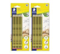STAEDTLER Set de lápices HB - 24 lápices de madera reciclada - Superficie soft antideslizante en diseño Noris - Resistentes a la rotura y sostenibles con madera certificada PEFC