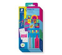 STAEDTLER Set Happy Line 12 pzas escribe y colorea | Rotuladores de punta fina y rotuladores, colores alegres, para escribir y pintar, número de referencia 61 SC1 HA
