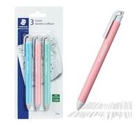 Staedtler Soporte para goma de borrar de vinilo, retráctil, sin látex, paquete de 3, 528 SBK3