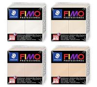 STAEDTLER Staedtler 8004 FIMO Professional Arcilla de modelado polimérica endurecible en horno - Paquete de 4 bloques de 85 g - Colores neutros