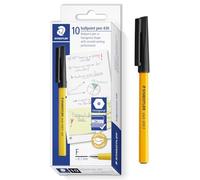 STAEDTLER Stick 430 F - Bolígrafo de punta fina, paquete de 100 unidades, tinta negra