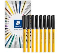 STAEDTLER Stick 430F - Bolígrafo de punta fina de 0,3 mm, paquete de 20,32 cm, color negro