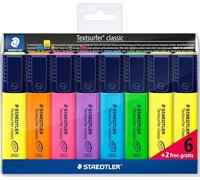 STAEDTLER Textsurfer Classic 364 Subrayadores - pack 4, vintage | Punta biselada 1-5 mm, tinta a base de agua - gran depósito, compensación - Art.-Nr. 364 CWP4