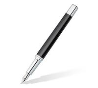 STAEDTLER Triplus 474 M09-3 - Pluma estilográfica (474 M, carcasa metálica en forma triangular ergonómica, plumín de acero M, con cartucho de tinta azul), color gris antracita