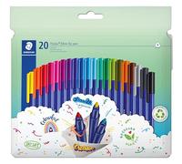 STAEDTLER triplus color 323 C20 - Rotulador triangular, punta resistente a la impresión, ancho de línea de 1 mm, apto para niños, estuche de cartón con 20 unidades triplus color de plástico reciclado,