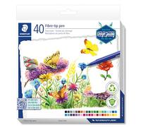STAEDTLER triplus color 323 C40-C 323 - Rotulador triangular, punta resistente a la impresión, ancho de línea de 1 mm, apto para niños, estuche de cartón con 40 unidades triplus color de plástico