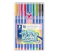 STAEDTLER Triplus Color 323 rotuladores meTime Caja de 10 rotuladores triangulares con mango ergonómico, ancho de línea de 1,0 mm, tinta Dry Safe
