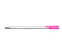 STAEDTLER triplus Fineliner 334-221, barril triangular, punta de metal-Encerrado, aprox. 0.3 mm Paquete de 10 en cartón Case-neón de color rosa