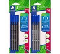 STAEDTLER Triplus Fineliner 334 - Lote de 4 rotuladores triangulares (punta superfina, 0,3 mm, plástico, 97% reciclado, 334 R-3BK4 (Paquete de 2)