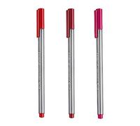 STAEDTLER Triplus Fineliner - Bolígrafos de punta fina de 0,3 mm, tonos rojos, paquete de 3