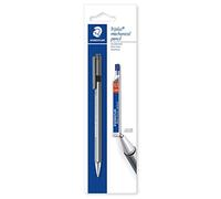 STAEDTLER triplus micro 774 Portaminas - 0,5 mm, triangular | Cuerpo ergonómico, punta metálica retráctil, depósito de minas & goma - Art.-Nr. 77425BK25D