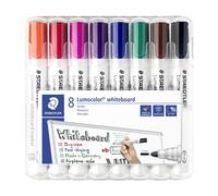 Staedtler Rotuladores pizarra blanca Lumocolor 351WP8, inodoros recargables, 8 uds multicolor