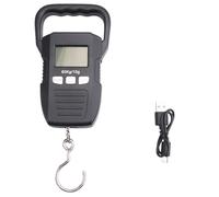 Staeekkzy BáScula Colgante Digital LCD Negra de 60 Kg/10 G BáScula de Gancho de GrúA Recargable por USB Equipaje de MensajeríA Herramientas de Balanza de Pesaje para el Hogar