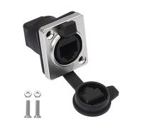 Staeekkzy Conector de Red RJ45 Impermeable con Cubierta de Goma, Tipo D, para Montaje en Panel, Conector Ethernet RJ45 de 90 Grados.