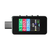 Staeekkzy Medidor de Potencia -C1 con Pantalla A Color, Comprobador de Carga Rápida, Amperímetro de Voltaje de 8 A, Comprobador de Gravedad y Rotación.