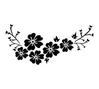Staeekkzy Negro Decal Car Flower Sticker Impermeable ExtraíBle Deco VehíCulo Rayas Cubierta