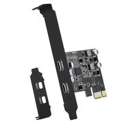Staeekkzy Tarjeta de Expansión PCIE 1X de 5 Gbps A USB C Dual Extensor PCI Express X1 A 2 Puertos Tipo C Convertidor de Tarjeta Vertical para Computadora PC