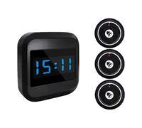 Staeekkzy Timbre Inalámbrico con Receptor y de 3 Buscapersonas para Llamadas de Camareros en Hoteles, Bares y Cafeterías. Enchufe Europeo.