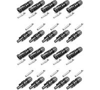 Stäubli MC4 - Conectores solares tipo II, serie PV-KST4/6II-UR y PV-KBT4/6II-UR para cable solar de 4-6 mm2 con un diámetro exterior de 7,00 a 8,60 mm (10 pares)