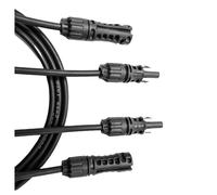 Stäubli Qabl - Cable alargador (2 x 1 m, 4 mm², incluye conector solar original MC4 Evo2, cable fotovoltaico y solar con enchufe, para sistemas solares fotovoltaicos y centrales de balcón, 1 m)