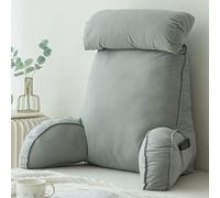 Stafeny Almohada Lectura Cama,Cojín con Respaldo Apoyo Lumbar,con Brazos,Lavable,multifunción,Ideal para Trabajar,Leer o Jugar en la Cama/Sofá/Suelo (Grey)