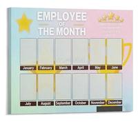 Staff Appreciation Poster Office Recognition Canvas Wall Art for Highlighting Team Achievements Decor(Framed,12x18inch(30x45cm))