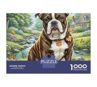 Staffordshire Bull Terrier 1000 Piezas Cartulina Premium Rompecabezas DIY Adorable Pet Antiestrés Desafío Único Rompecabezas Regalos para Familia Y Amigos 38x26cm/1000pcs