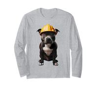 Staffordshire Bull Terrier Dog - Casco duro amarillo para trabajadores Manga Larga