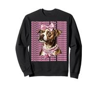 Staffordshire Bull Terrier Dog Girl Coquette Bow Rosa Sudadera