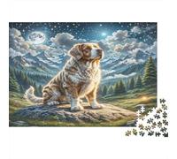 Staffordshire Bull Terrier Rompecabezas Clásico de Cartón Perro Grande en Acantilado de Montaña Rocoso, Regalo Coleccionable de Amigo Invisible 70x50cm/1000 Piezas