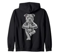 Staffordshire Bull Terrier Yoga Perro Cachorro Funny Dogs Asana Sudadera con Capucha
